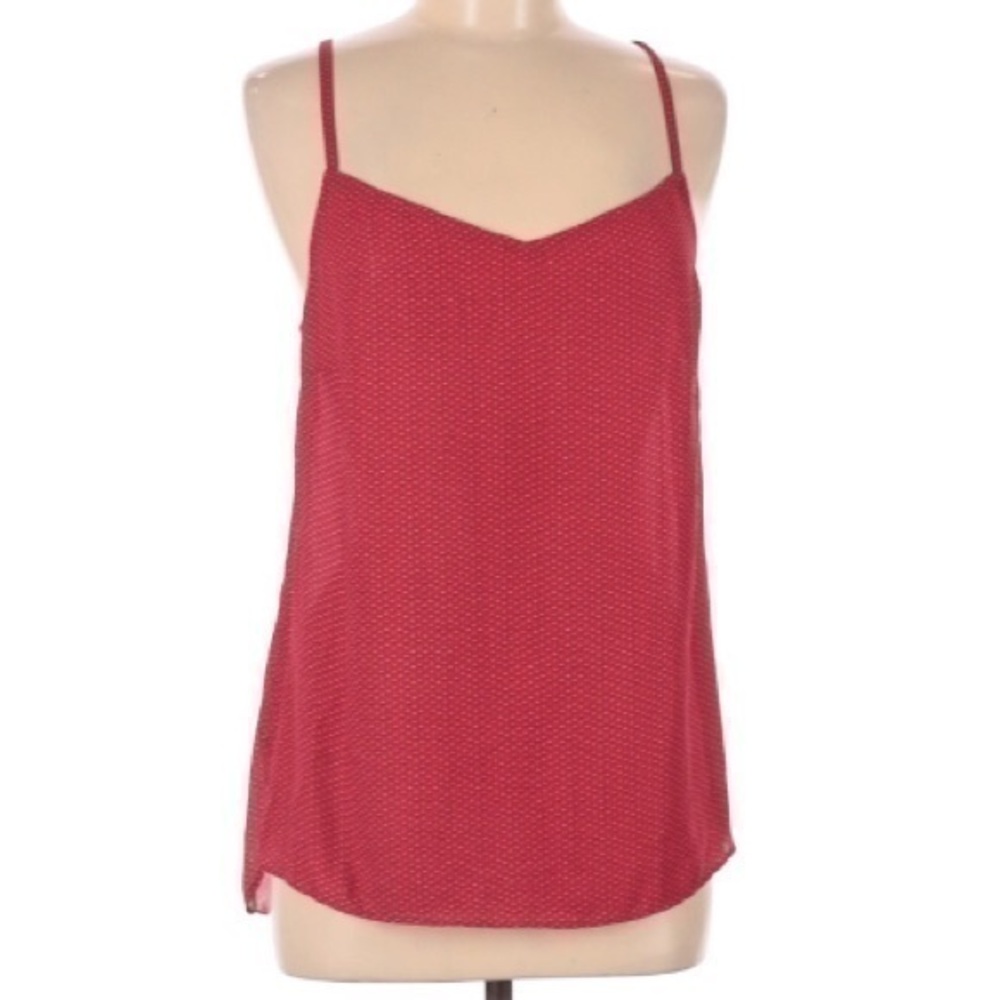 Ann Taylor loft red pattern spaghetti strap tank top size medium
